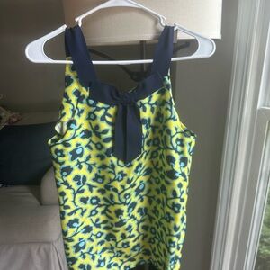 Draper James Yellow and Blue Floral Blouse